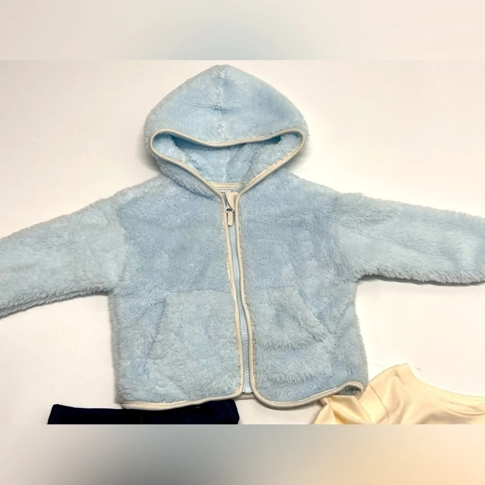 MEMBERS Mark 3 pc Cozy Plush Hooded Jacket, Long Sleeve Shirt & Leggings Pants